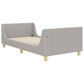 Cama Individual | Cama Para Niños Con Cabecero Gris Claro 90 X 200 Cm