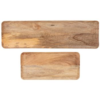 Set de 2 bandejas de madera de mango