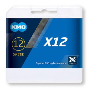 Cadena KMC X-12 12V 126 eslabones Negro Plata