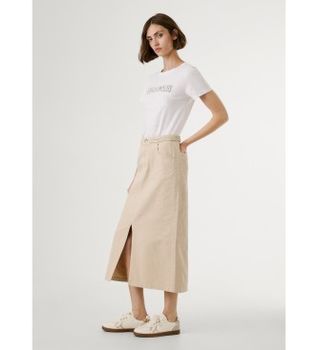 Pepe Jeans para mujer. PL9011884 Falda Saura beige (M), Casual, Algodón
