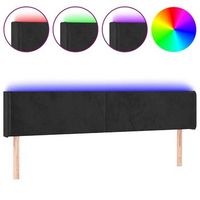 cabecero con led de terciopelo negro 163x16x7888 cm vidaxl
