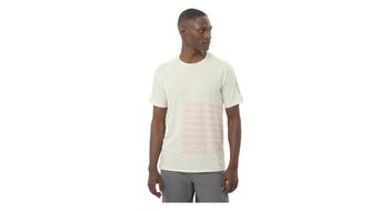 Maillot de manga corta salomon sense aero graphic blanco rojo para hombre