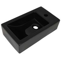 lavabo de bano moderno  lavabo con agujero grifo rectangular ceramica 46x255x12 negro