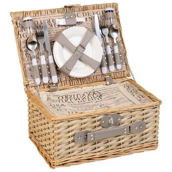 Cesta de picnic marrón 40x28x19