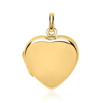 Medallón corazón pulido plateado dorado