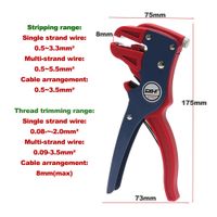 pelacables automatico cortador de alambre plano alicate pelado ajuste de longitud de rango de 02 a 6mm para electricista