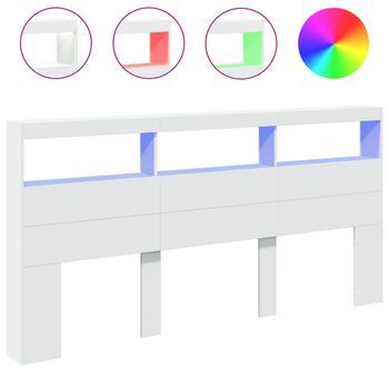 Cabecero De Cama Con Luz Led Blanco 200x17x102 Cm Vidaxl