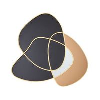 espejo de pared forma irregular estilo art deco retro marco dorado cristal de color negro tailly