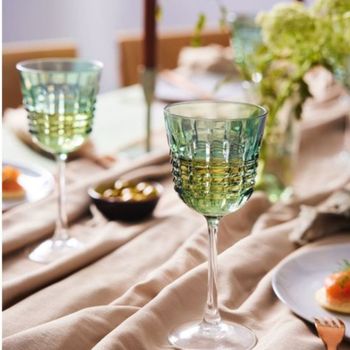 4 copas con pie 25 cl cristalino verde