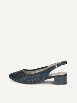 CAPRICE sling pumps, blue, made of Leather with Block heel, Size 41