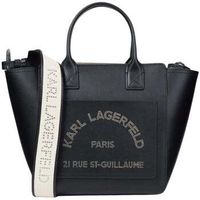 karl lagerfeld bolsa bolso tote de piel negro para mujer