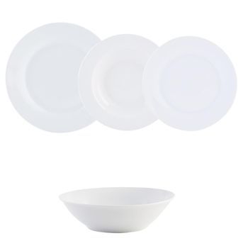 19 Piezas - 6 Personas Quid Basic - Blanco Apto Microondas