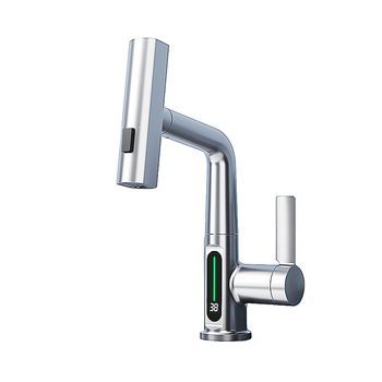 Grifo Lavabo Display Led Temperatura Lh-189  | Cromo Brillo