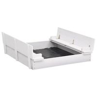 arenero infantil de madera de abeto blanco 95x90x15 cm vidaxl