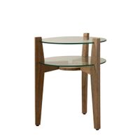 mesa auxiliar de madera beige