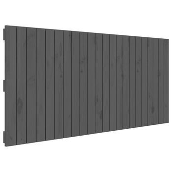 Cabecero De Cama De Pared Madera Maciza Pino Gris 140x3x60 Cm Vidaxl
