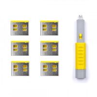 smart keeper pack 6 bloqueos para puertos usb  llave de seguridad amarillo