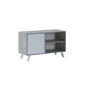 Mueble Tv Wind 100 Gris Cemento - Blanco Artik (blanco Mate) 95 X 56,9 X 39,6 Cm