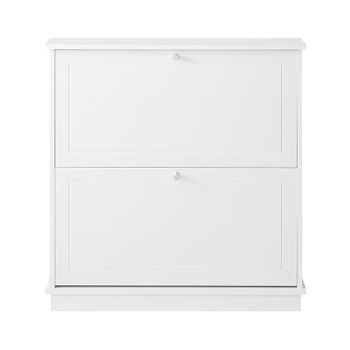 Zapatero estrecho con 2 solapas mdf blanco
