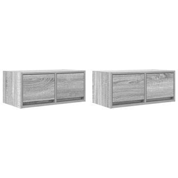 Muebles De Tv 2 Uds Madera Ingeniería Gris Sonoma 60x31x25,5 Cm Vidaxl