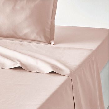 Juego Sábanas 100% Algodón Percal 200 Hilos 30 Cm 150 Cm Rufino Diaz, Rosa