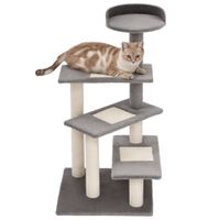 pawhut rascador para gatos arbol centro de actividad 3 plataformas para aranar 48x48x995 cm tablero aglomerado cubierta de felpa sisal   aosom espana