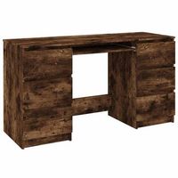 mesa de escritorio   escritorio de despacho  escritorio madera contrachapada roble ahumado 140x50x77 cm