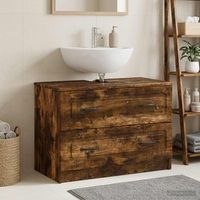 vidaxl mueble de lavabo para bano utrecht roble ahumado