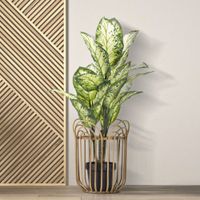jarron redondo de metal marron o 315x40 cm