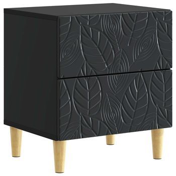 Mesita De Noche Negro 43 X 34,5 X 48 Cm Madera De Ingeniería Vidaxl