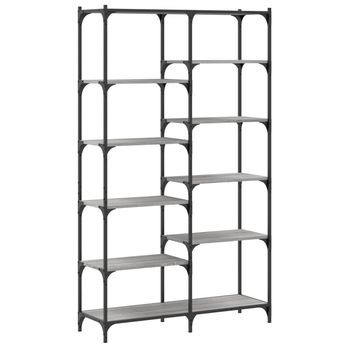 Estantería Hierro Y Madera Ingeniería Gris Sonoma 100x32x170 Cm Vidaxl