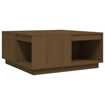 Mesa De Centro Madera Maciza De Pino Marrón Miel 80x81x36,5 Cm Vidaxl
