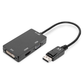 Adaptador DisplayPort 3 en 1 Digitus 0,2 m a HDMI, DVI y VGA