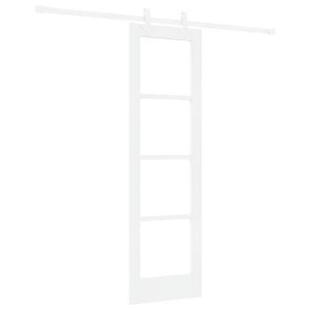 Puerta Corredera 61 X 198,5 Cm Madera De Pino Maciza Y Vidrio Vidaxl