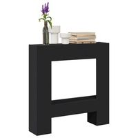 vidaxl borde de chimenea madera ingenieria negro 81x18x82 cm