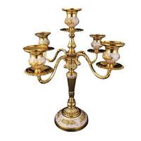 candelabro de aleacion de zinc de estilo vintage - centro de mesa decorativo antiguo whitegold