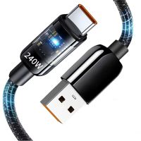 cable usb-a a tipo c de 10a 240w para carga rapida y transmision de datos linea de nucleo de cobre de 025m1m15m2m