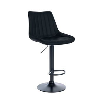 Taburete de bar regulable y giratorio en Simil cuero Negro