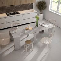 consola extensible efecto madera cemento 222x90x77cm