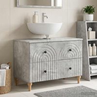 vidaxl mueble de lavabo para bano alkmaar gris hormigon