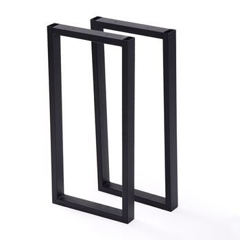 Juego De 2 Patas De Mesa Møldrup Acero 56 X 27 Cm Negro Mate [en.casa]