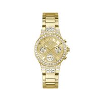 guess reloj mujer caja de acero pulsera silicona de color oro resistente al agua 3 atm gw0320l2