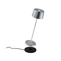 lampara de mesa led recargable y regulable olivia pro silver leaf