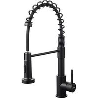grifo de cocina vertical con aireador alta presion negro m22143b