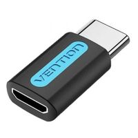 adaptador vention cdxb0 usb-c macho a micro usb hembra niquel negro