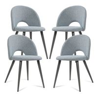 juego de 4 sillas de comedor karijoki textil 77x50x55 cm gris oscuro encasa