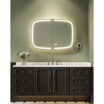 Armario de pared para baño de 13,5 x 80 x 59,6 cm de color negro