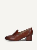 caprice trotteur brown made of leather with trapeze heel size 37
