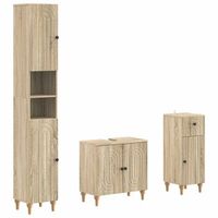 juego de armarios de bano de 3 piezas alkmaar vidaxl