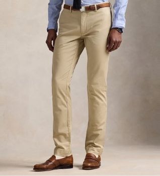Polo Ralph Lauren para hombre. 710644988009 Pantalón Stretch Slim Fit marrón (28/34), Casual, Algodón